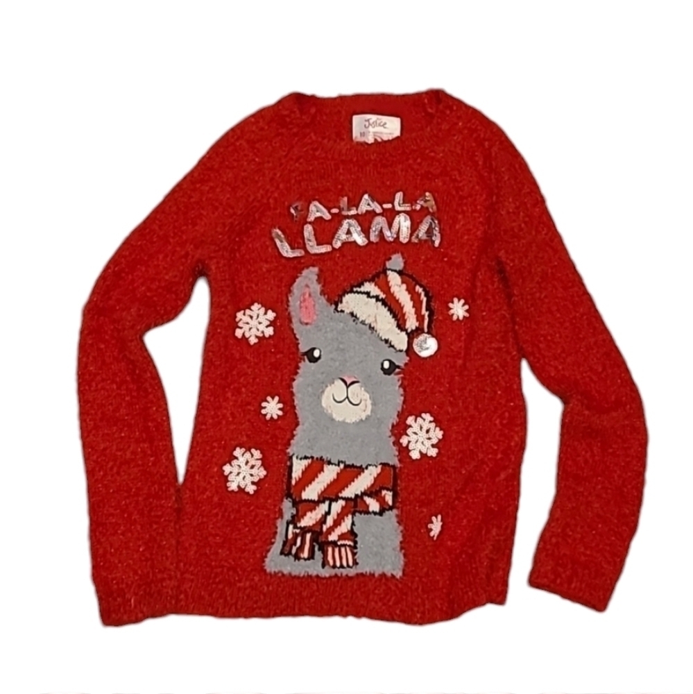 Justice Red Llama Sweater